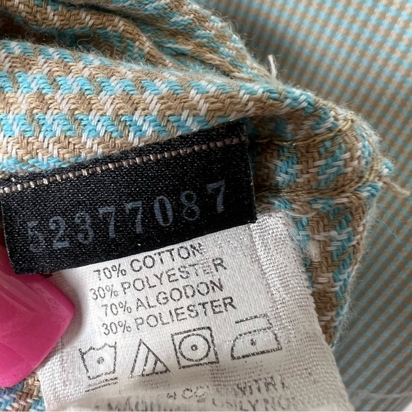 Oakley Shirt Mens Medium Plaid Mint Green Button Up Short Sleeve Tan Cream  H - Picture 6 of 8